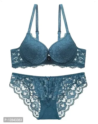 Buy JMT Wear Women's Sexy Bra Panty Set -Ladies lace Underwire Bra Everyday  Bras(Blue)(36B) Online In India At Discounted Prices