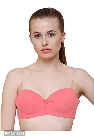 JMT Wear Women's Polyamide & Elastane Lightly Padded Wired Push-Up Bra(Colar Pink)(34B)