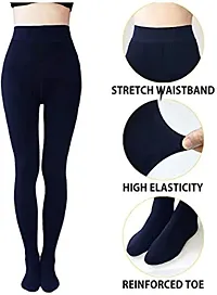 JMT Wear Women Warm Thick Fur Lined Fleece Winter Thermal Soft Legging Tights Stocking - Slim Fit (Navy Blue, 34)-thumb3