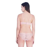 JMT Wear Women's Sexy Embroidery lace Padded Designer Soft Special Day Honeymoon Lingerie Bra Panty Set-thumb3