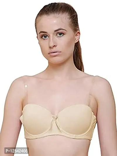 JMT Wear Women's Polyamide & Elastane Lightly Padded Wired Push-Up Bra(Nude)(34A)