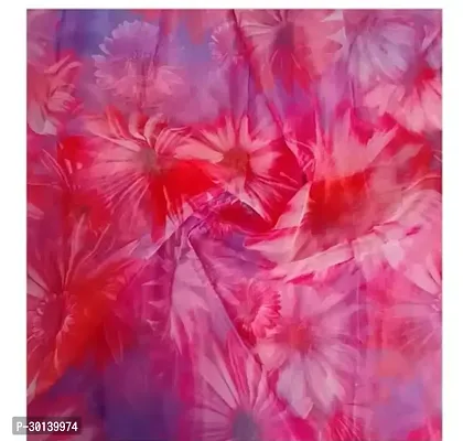 Elegant Pink Organza Printed Fabric (by meter) For Women-thumb0