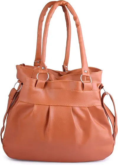 Elegant Leatherette Self Pattern Handbags For Women