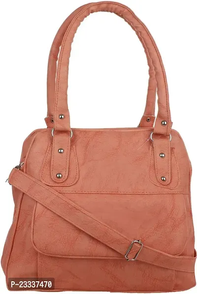 Stylish Beige PU Solid Handbags For Women