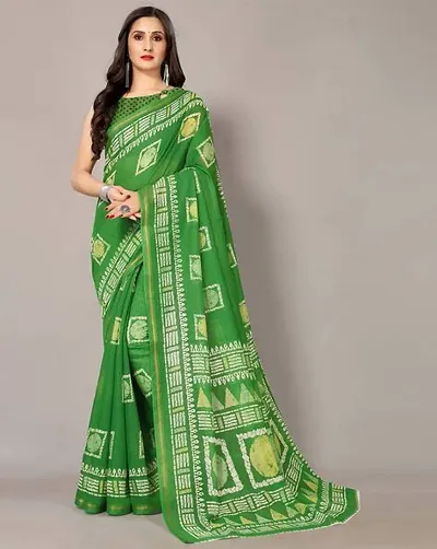 Stylish Crepe Saree With Blouse Piece For Women