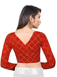 Paril Women's semi stitched Net Lehenga Choli with Blouse & Dupatta set (Embroidered Bridal Lehenga Choli) (White to Red)-thumb3