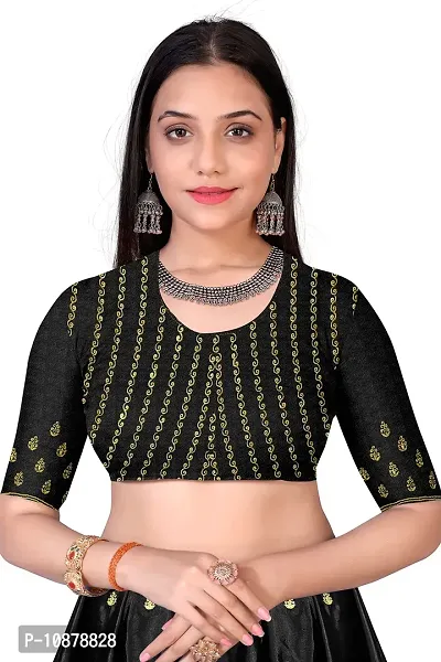 Paril Women's Semi Stitched Heavy Velvet Lehenga Choli and Dupatta set (New Black)-thumb5