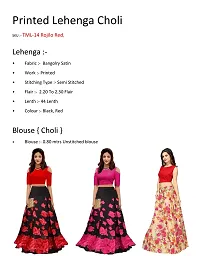 Shivganga Fashion Women Banglory Satin Silk Semi-stitched Lehenga Choli (Print Lehenga Choli_Black_Free Size)-thumb1
