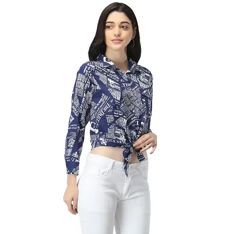 Elegant Crepe Abstract Top For Women