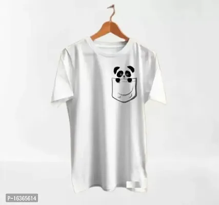 Reliable White Polyester Printed Round Neck Tees For Men-thumb0