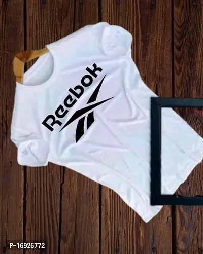 Rapzod Designer Printed White Polyester T-shirt