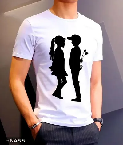 Rapzod Designer Boy Girl Printed  White Polyester T-shirt