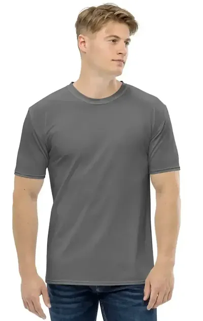 MonkManiac 100% Polyester Plain Regular Fit Round Neck Half Sleeve Sports T Shirt for Men's and Boy's