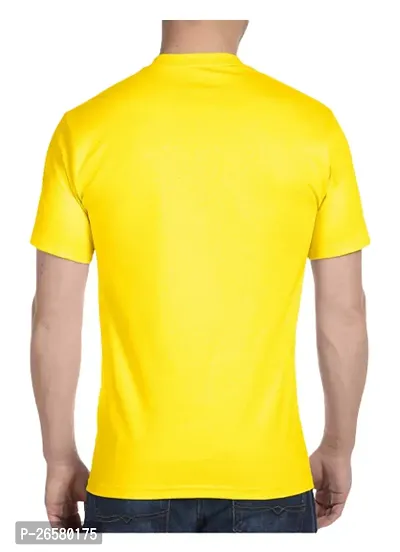 Yellow Coloured Printed Polyester T Shirts-thumb2