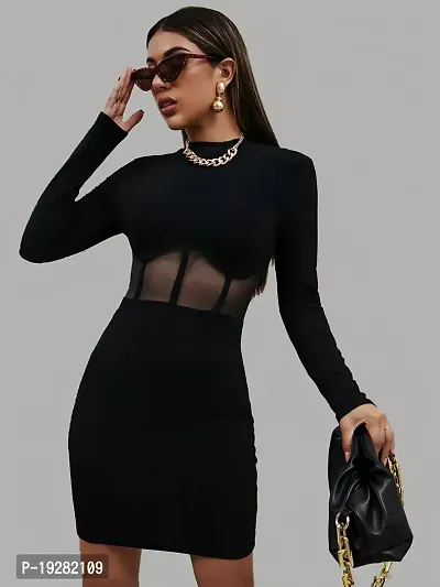 Women Bodycon Black Dress-thumb0