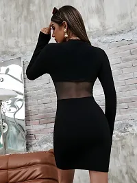 Women Bodycon Black Dress-thumb3
