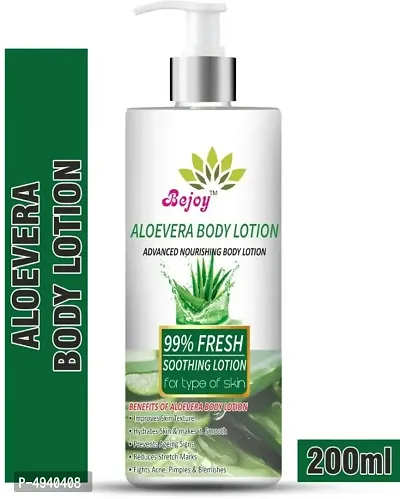 Bejoy Aloe Vera Multi-Vitamin Body Lotion - Light Quick Absorbing - For Normal to Oily Skin - No Parabens, Silicones, Color, Mineral Oil & Synthetic Fragrance - 200mL (200 ml)