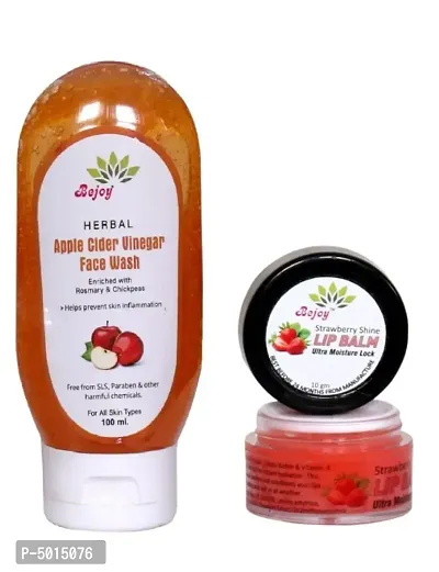 100% Pure  Natural Apple Cider Face Wash  Strawberry Pink Lip Balm-110ml Pack of 2