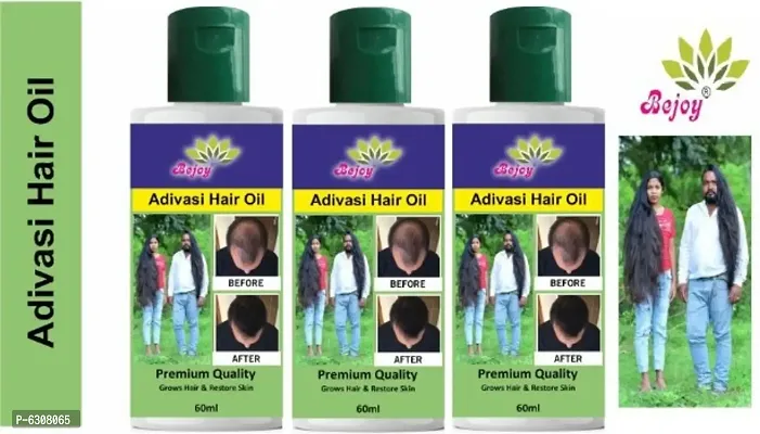Adivasi Hair Oil All Types of Hair Problem Herbal Growth Hair Oil 60 ml Pack of 3