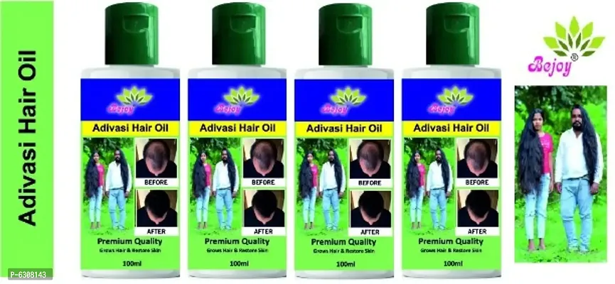 Adivasi Hair Oil All Types Of Hair Problem Herbal Growth Hair Oil 100 Ml Pack Of 4 Hair Care Hair Oil-thumb0
