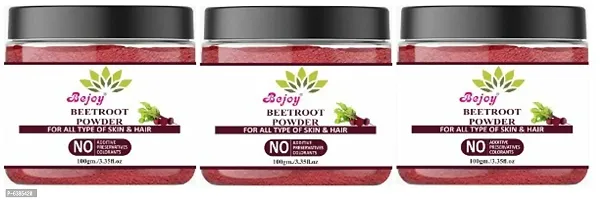 Bejoy 100% Natural and Pure BeetRoot Powder For Healty Pinkish Skin and Rosy Cheeks, Glowing and Shiny Skin Face Pack 100 GM (Pack of 3)