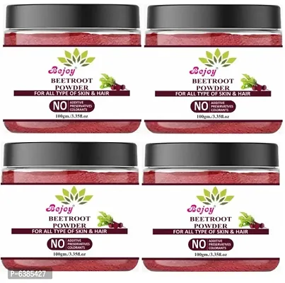 Bejoy 100% Natural and Pure BeetRoot Powder For Healty Pinkish Skin and Rosy Cheeks, Glowing and Shiny Skin Face Pack 100 GM (Pack of 4)