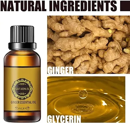 Belly Drainage Ginger Oil,Ginger Essential Oil Plant Aroma Oil,Slimming Tummy Ginger Oil, Lymphatic Drainage Ginger Oil 30ml