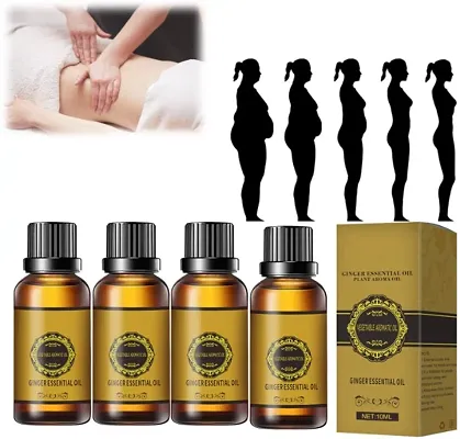 Belly Drainage Ginger Oil,Ginger Essential Oil Plant Aroma Oil,Slimming Tummy Ginger Oil, Lymphatic Drainage Ginger Oil 120 ml(Pack of 4)