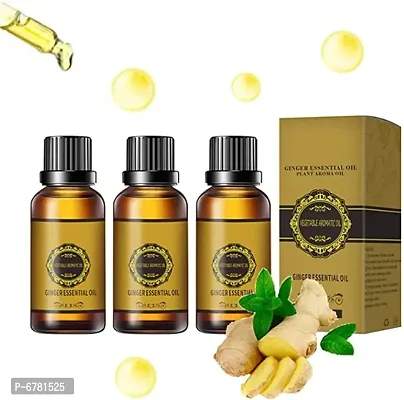 Belly Drainage Ginger Oil Ginger Essential Oil Plant Aroma Oil Slimming Tummy Ginger Oil Lymphatic Drainage Ginger Oil 90Ml Pack Of 3 Essential Oils Essential Oils-thumb0