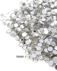 4mm Round Shape Stone Crystal Kundans Beads Stone for Art  Craft, Jewellery Making, Bangles, Embroidery  DIY Works (White) ;(10000 Pieces)-thumb2