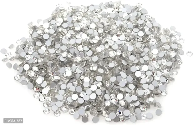 4mm Round Shape Stone Crystal Kundans Beads Stone for Art  Craft, Jewellery Making, Bangles, Embroidery  DIY Works (White) ;(10000 Pieces)-thumb4