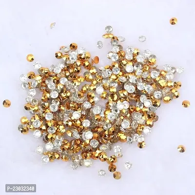 4mm Round Shape Stone Crystal Kundans Beads Stone for Art  Craft, Jewellery Making, Bangles, Embroidery  DIY Works (Metal Gold) ; (10000 Pieces)-thumb2