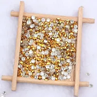 4mm Round Shape Stone Crystal Kundans Beads Stone for Art  Craft, Jewellery Making, Bangles, Embroidery  DIY Works (Metal Gold) ; (10000 Pieces)-thumb3