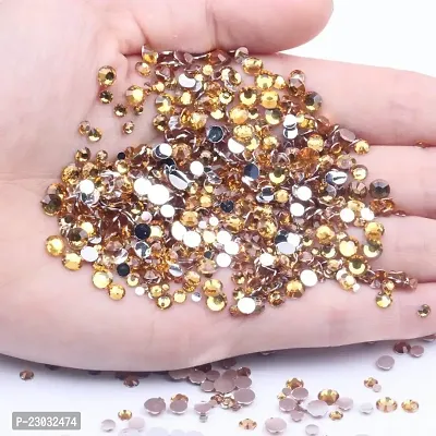 4mm Round Shape Stone Crystal Kundans Beads Stone for Art  Craft, Jewellery Making, Bangles, Embroidery  DIY Works (LCD Gold) ; (10000 Pieces)