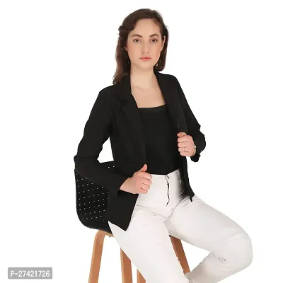 Womens Regular Length Blazer Black coloured-thumb2