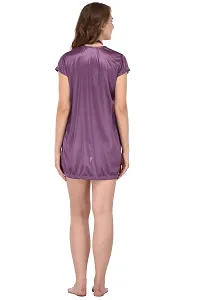 You Forever Women's Solid Purple Nighty with Robe-thumb1