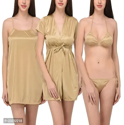 You Forever Solid Beige Nightdress