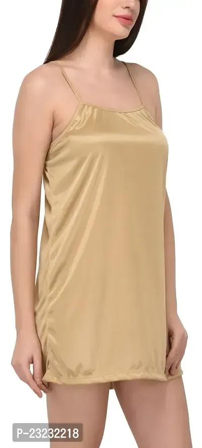 You Forever Solid Beige Nightdress-thumb2