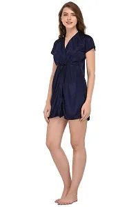 You Forever Women's Navy Nighty with Robe-thumb2
