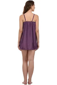 You Forever Women's Solid Purple Nighty with Robe-thumb2