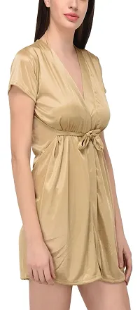 You Forever Solid Beige Nightdress-thumb2