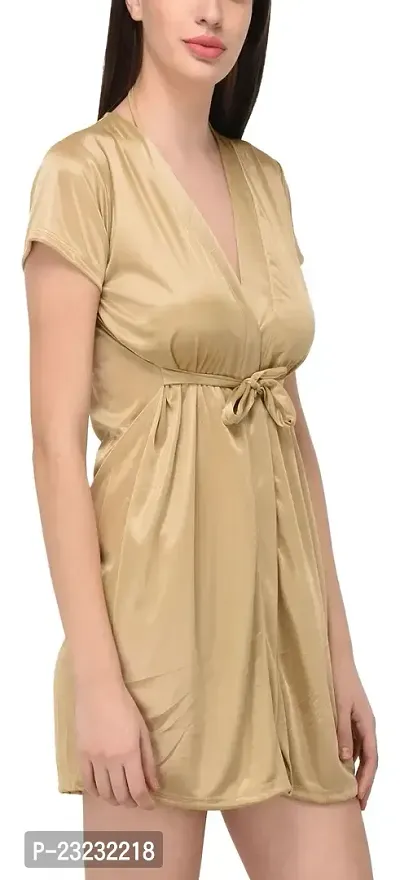 You Forever Solid Beige Nightdress-thumb3