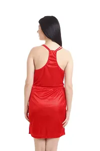 You Forever Women's Satin Solid Nighty (Red , Free Size)-thumb4