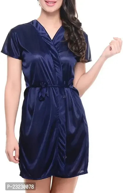 You Forever Women's Solid Navy Blue Gown-thumb0