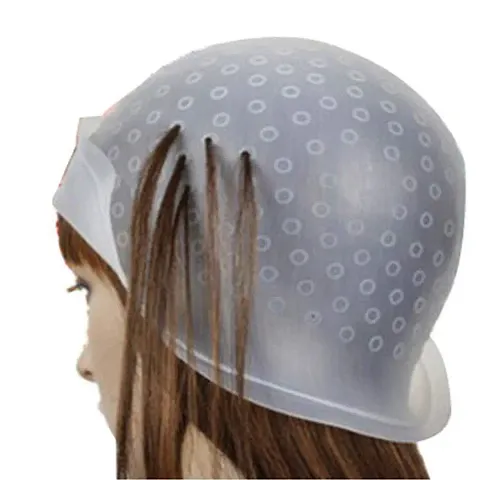 Silicone Highlight Cap Hair colouring Dye Cap with Metal Hook