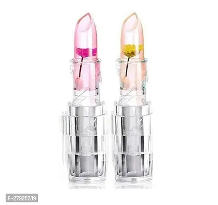 Jelly Flower Transparent Color Changing Lip Balm Lipstick For Girls  Women Pack Of 2