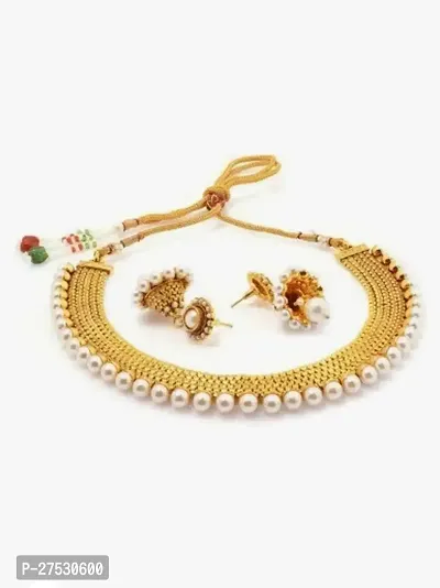 Stylish Multicoloured Alloy Pearl Jewellery Set For Women-thumb0