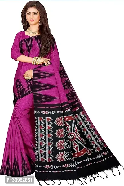 Stylist Cotton Blend Saree Without Blouse Piece For Women