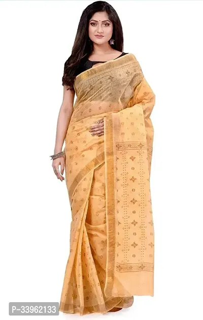 Stylist Cotton Blend Saree Without Blouse Piece For Women-thumb0