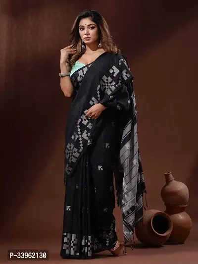 Stylist Cotton Blend Saree Without Blouse Piece For Women-thumb0